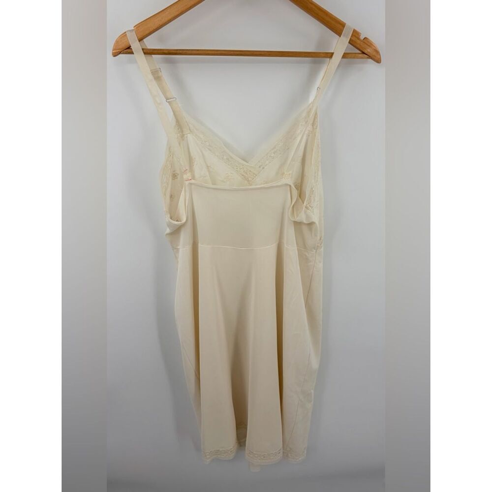 Vintage Snowdon off white lace embroidered lined floral full slip women 40 fairy - Picture 7 of 7